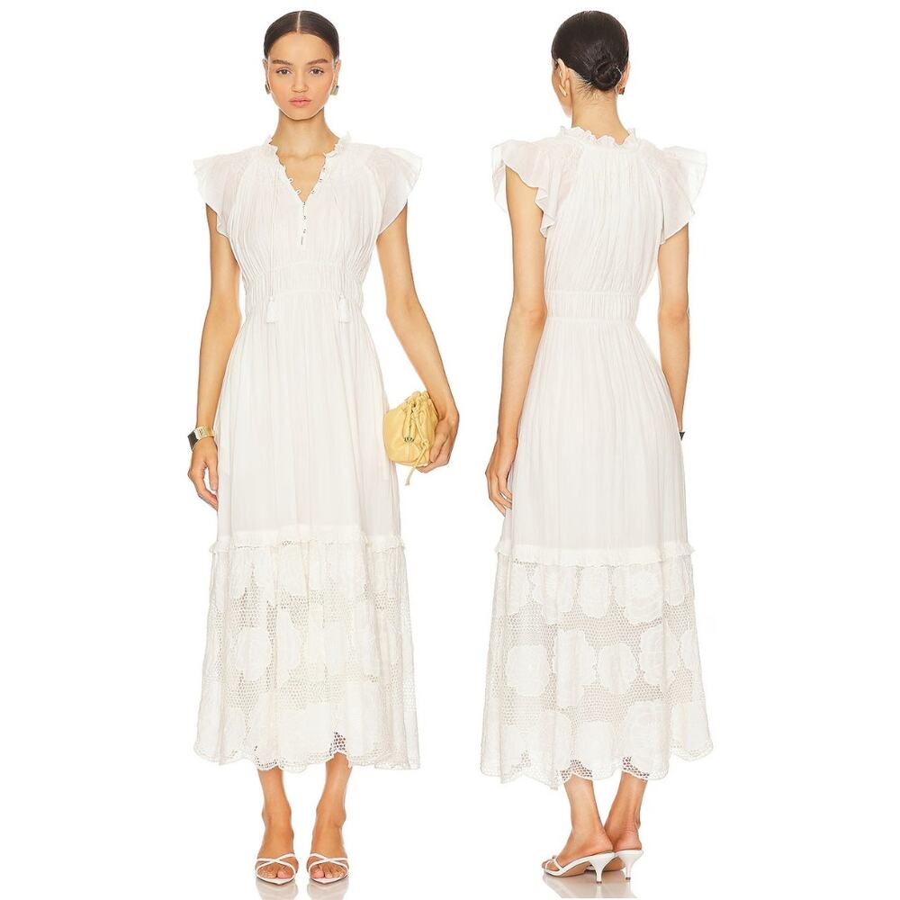 Cleobella Kirsten Maxi Dress Ruffle Tiered Beach Wedding Vacation Boho Party XS
